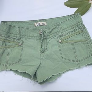 LEI | Ribbed Jean Shorts